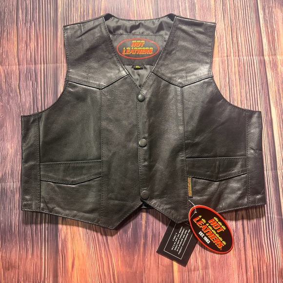hot leathers Other - NWT Children’s Black Hot Leathers Biker Western Front Snap Vest XL